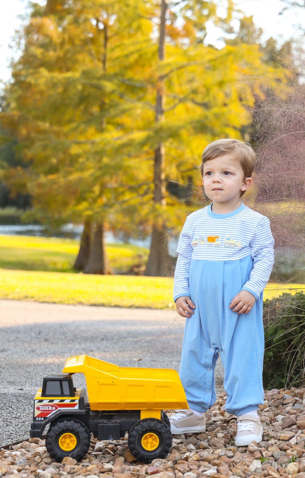 Construction Trucks  Romper