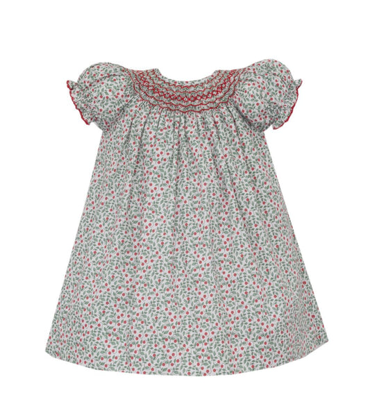 Sophia Green and Red Holiday Bishop Dress