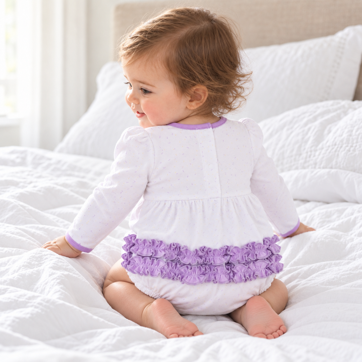 Bayou Pals Ruffle Long Sleeve Girl Bubble: