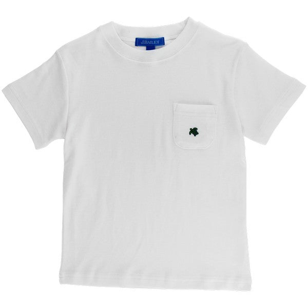 Boys White Pocket-Tee
