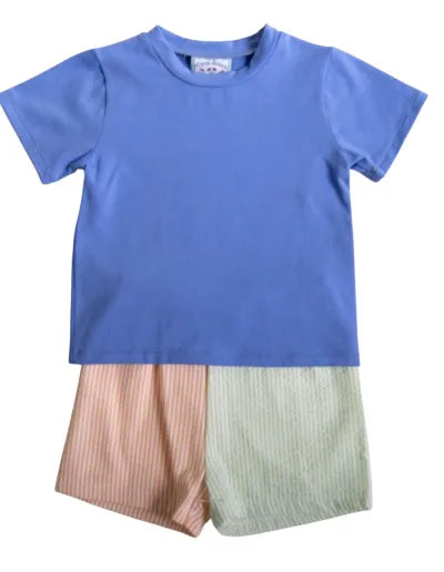 Color block Boy Short set