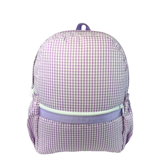 Lilac gingham medium backpack