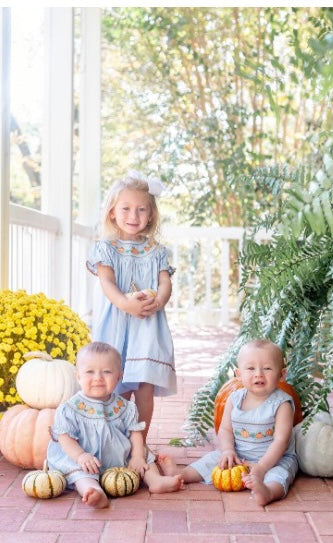 Blue gingham pumpkin dress