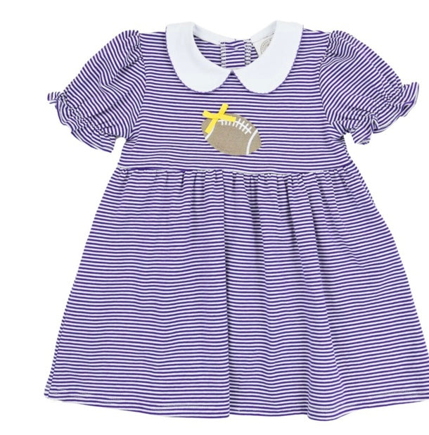 Purple stripe tailgate dress