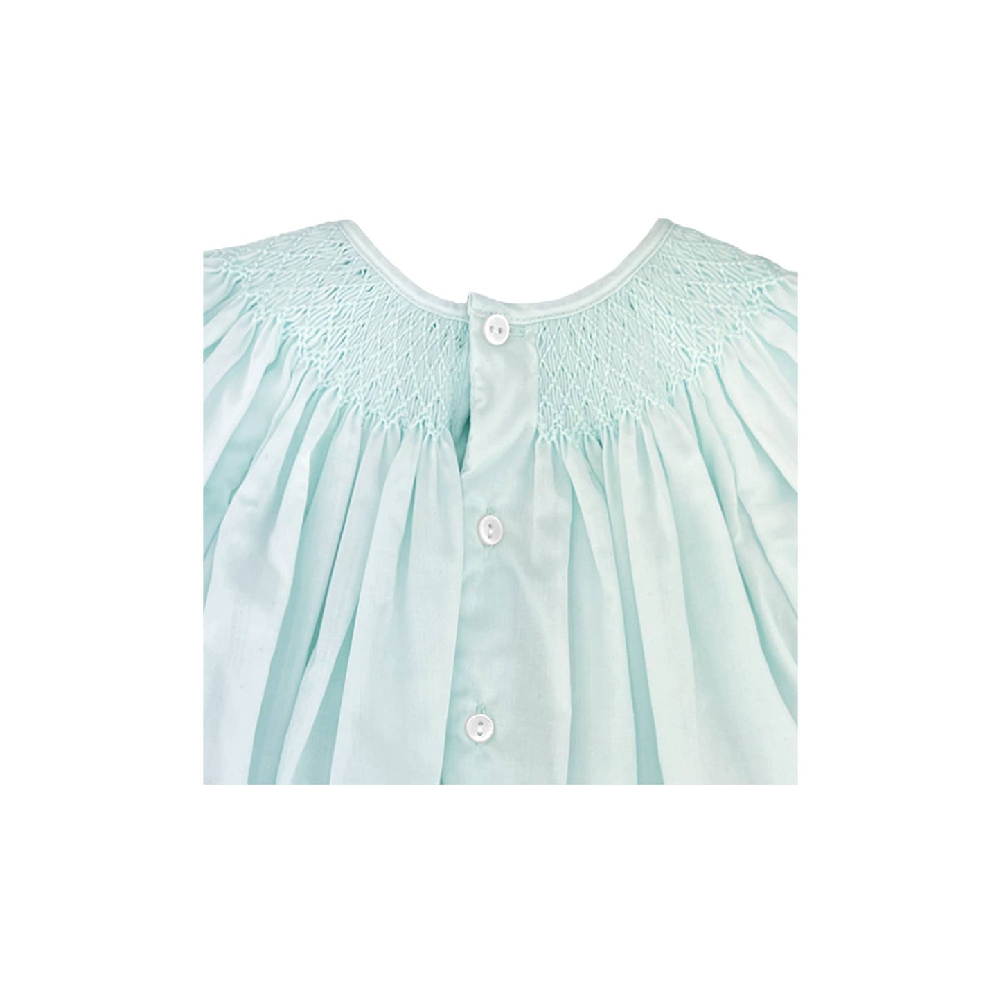 Mint Smocked Daygown with Raglan Embroidery