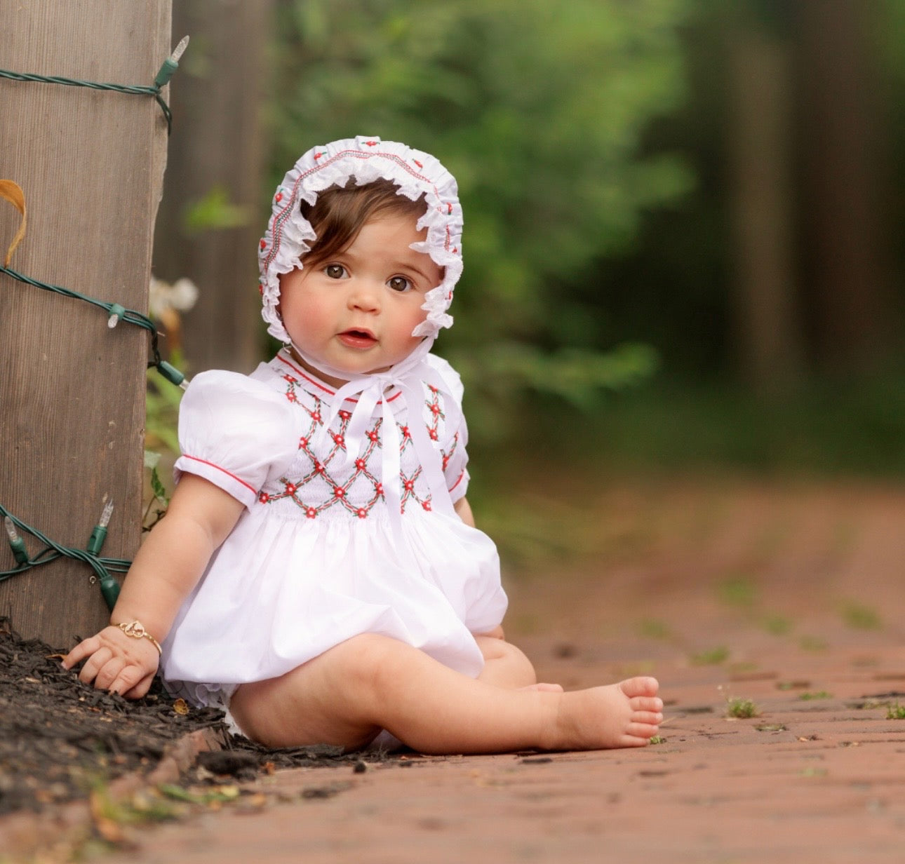 Feltman Floral Smocked Holiday Romper