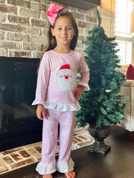 Pink Santa Ruffle Pajamas