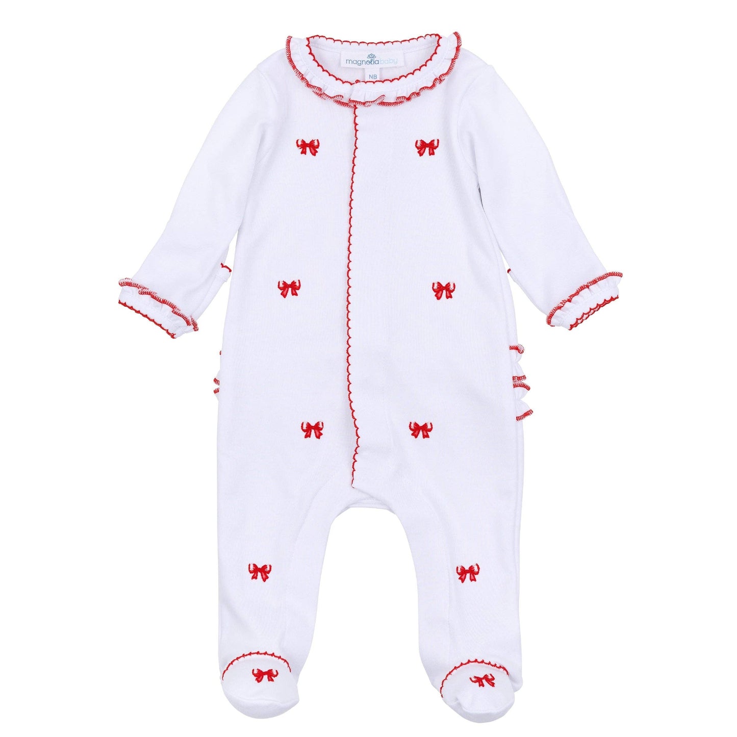 Scarlett Bows Scattered Ruffle Footie