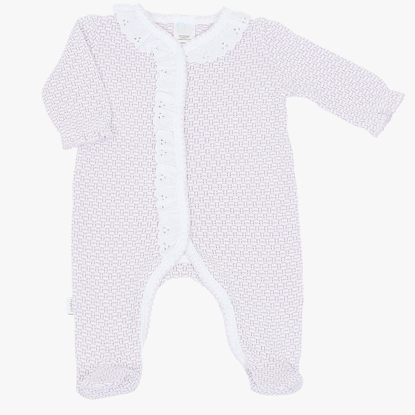 Paty Knit Footie with Eyelet #217E: Lavender