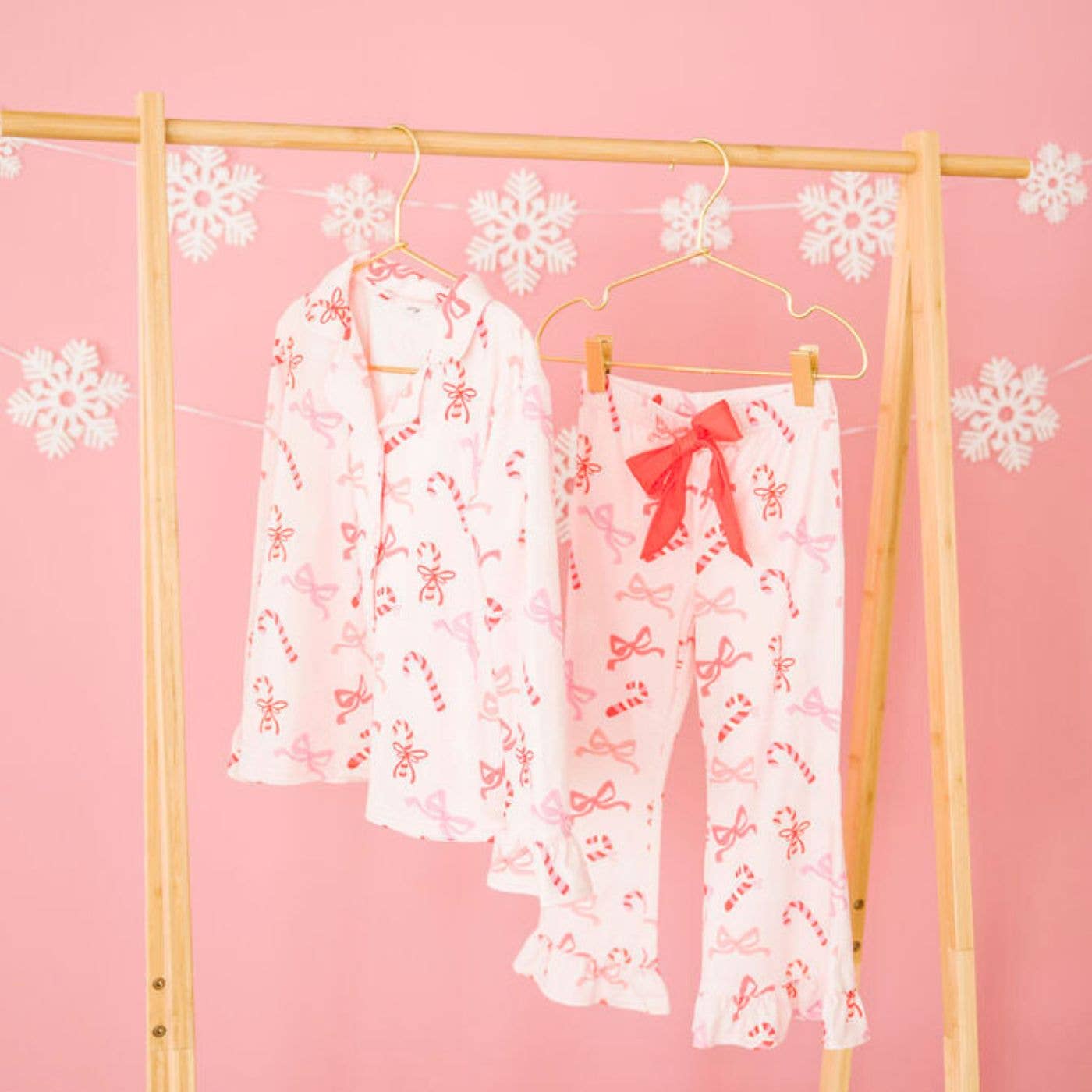 Peppermint Party Christmas Satin Lounge Set - Mommy and Me