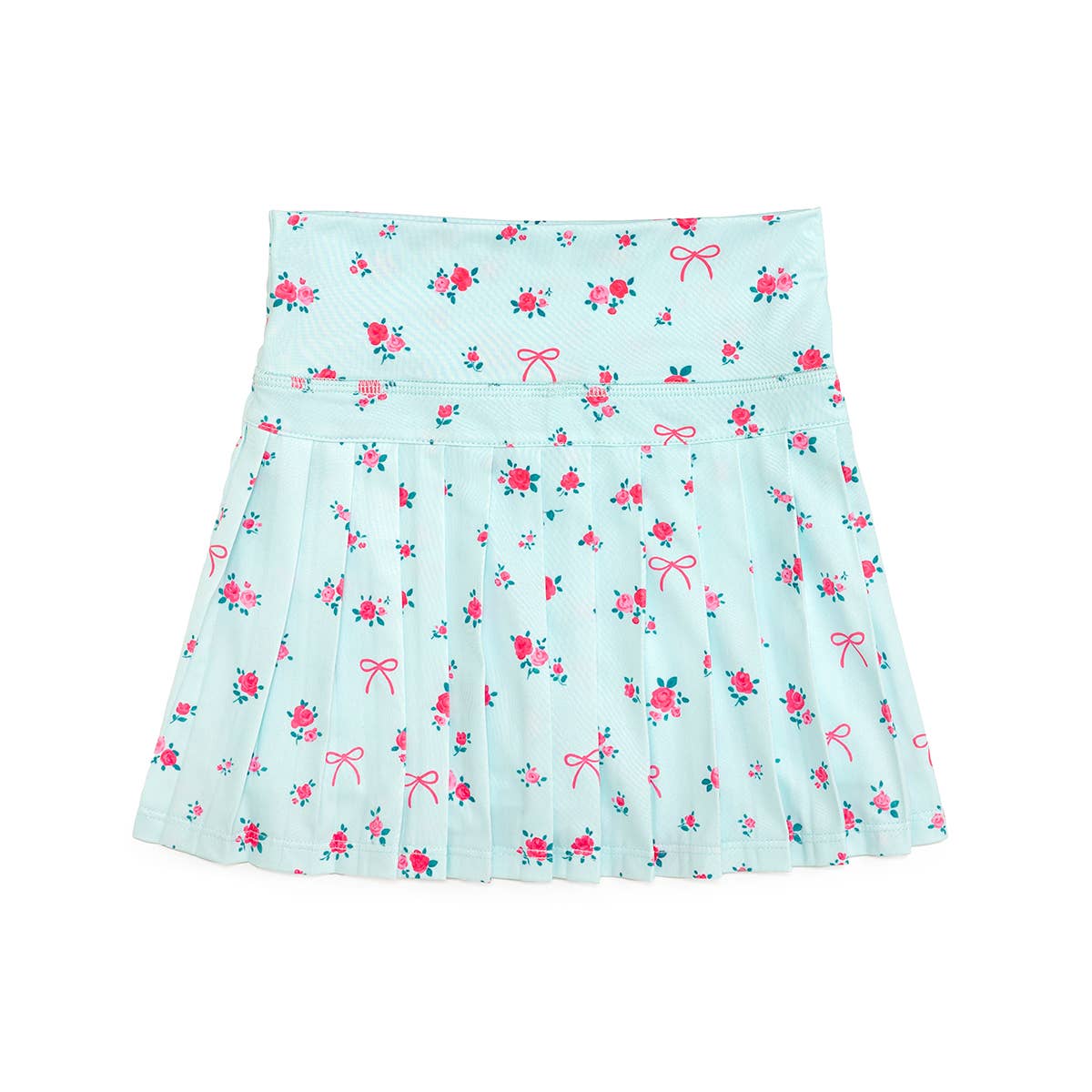 Sky Blue Floral Athletic Skort - Kids Clothing