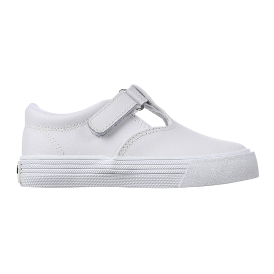 Khloe-White Leather T-Strap Shoe