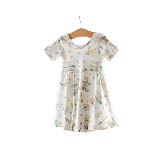 Powdered Sugar and Puppies Organic Cotton Twirl Dress