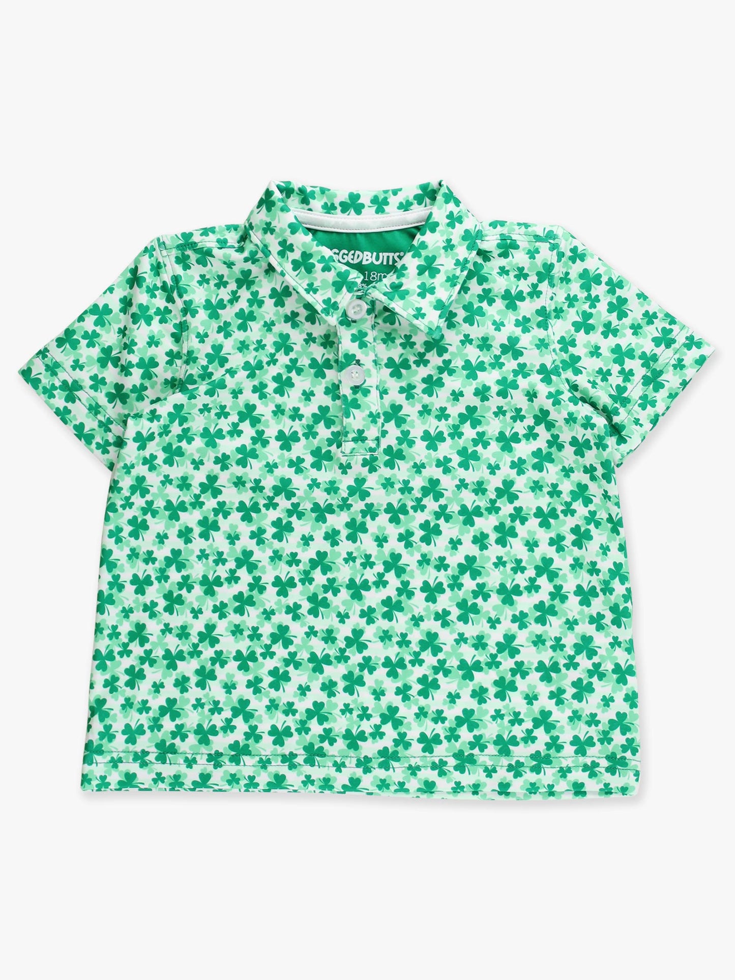 Boys Tiny Clover Field Knit Short Sleeve Performance Polo