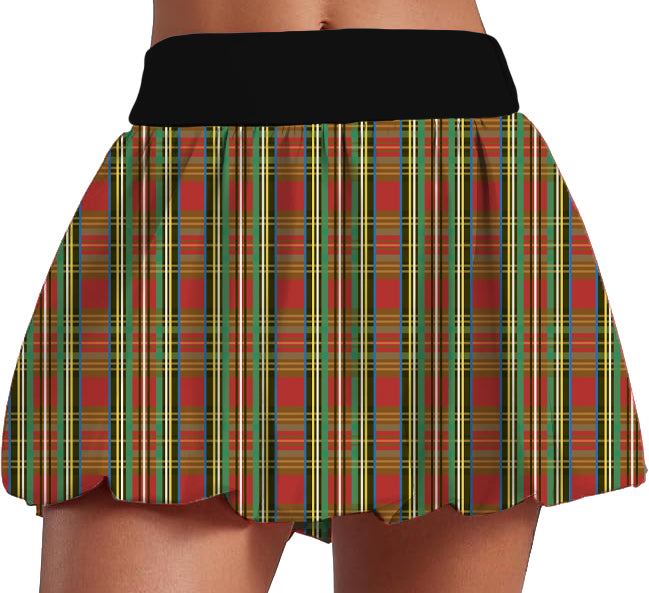 Christmas Plaid Bubble Skort