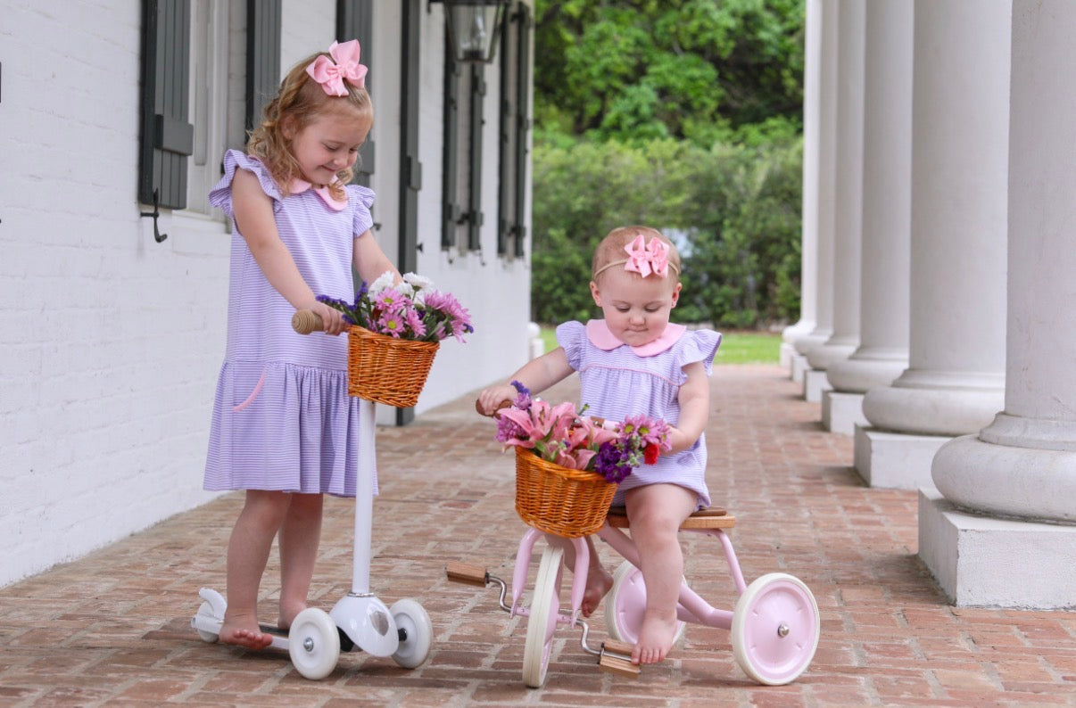 Genevieve Lavender Stripe/Light Pink Dress