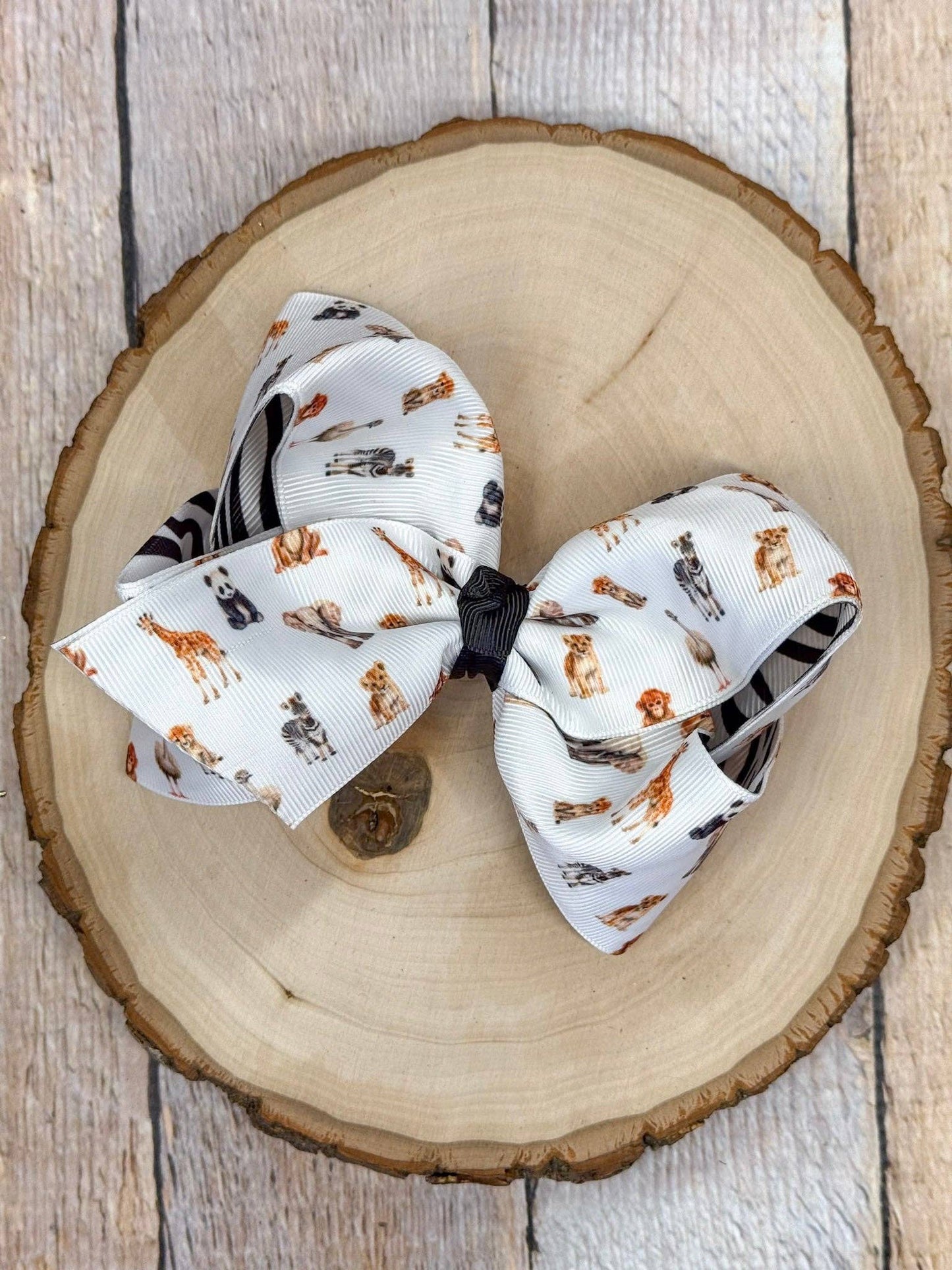 Safari and Zoo Animals Classic Hair Bow
