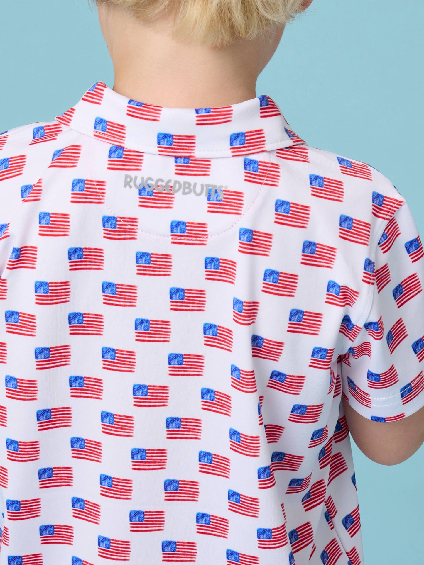 Freedom Flags Knit Short Sleeve Performance Polo