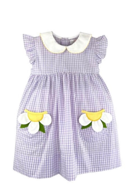 Purple Dress w/ Yellow Flower Pockets