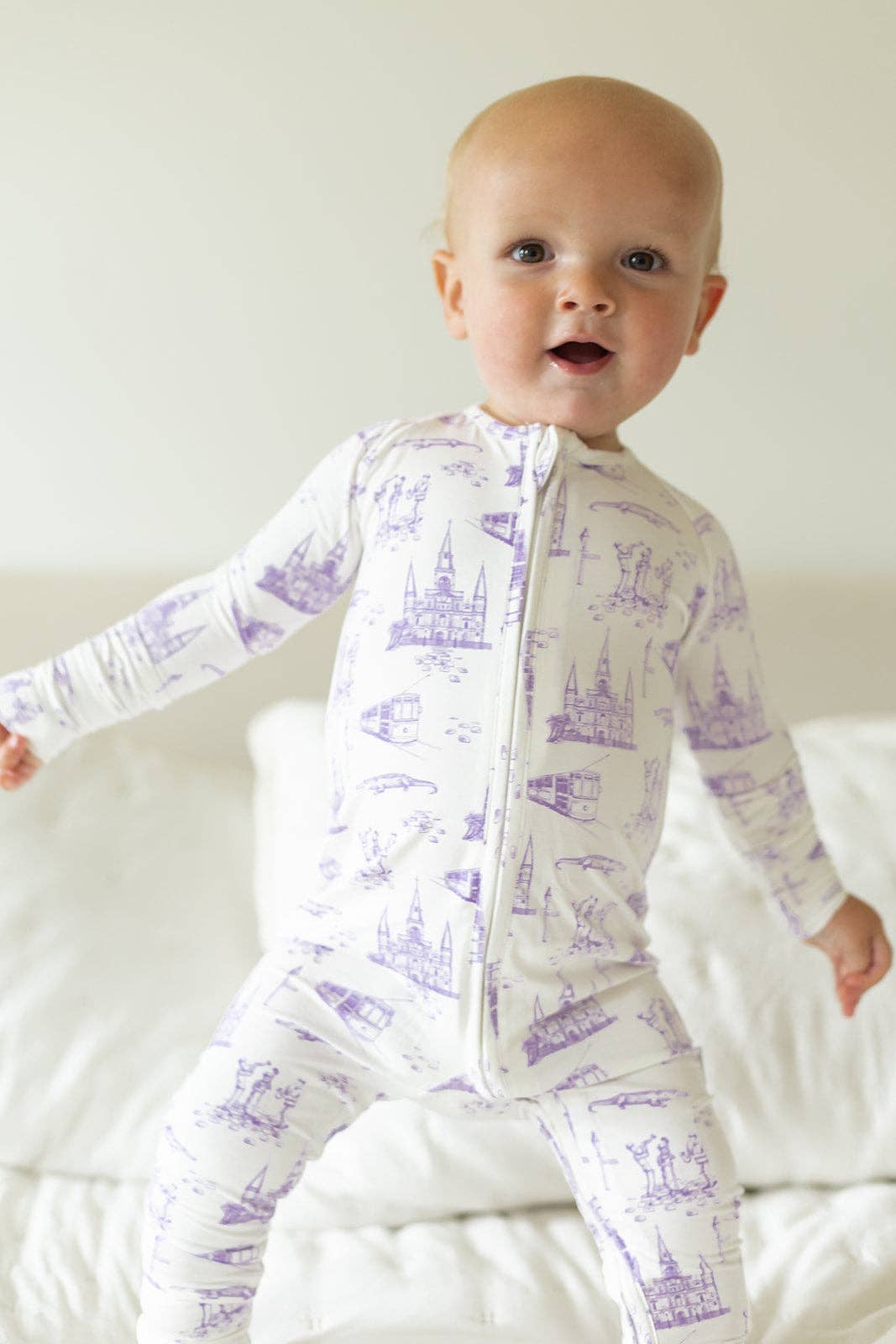 Lavender Nola  Toile Double Zipper Bamboo Sleeper