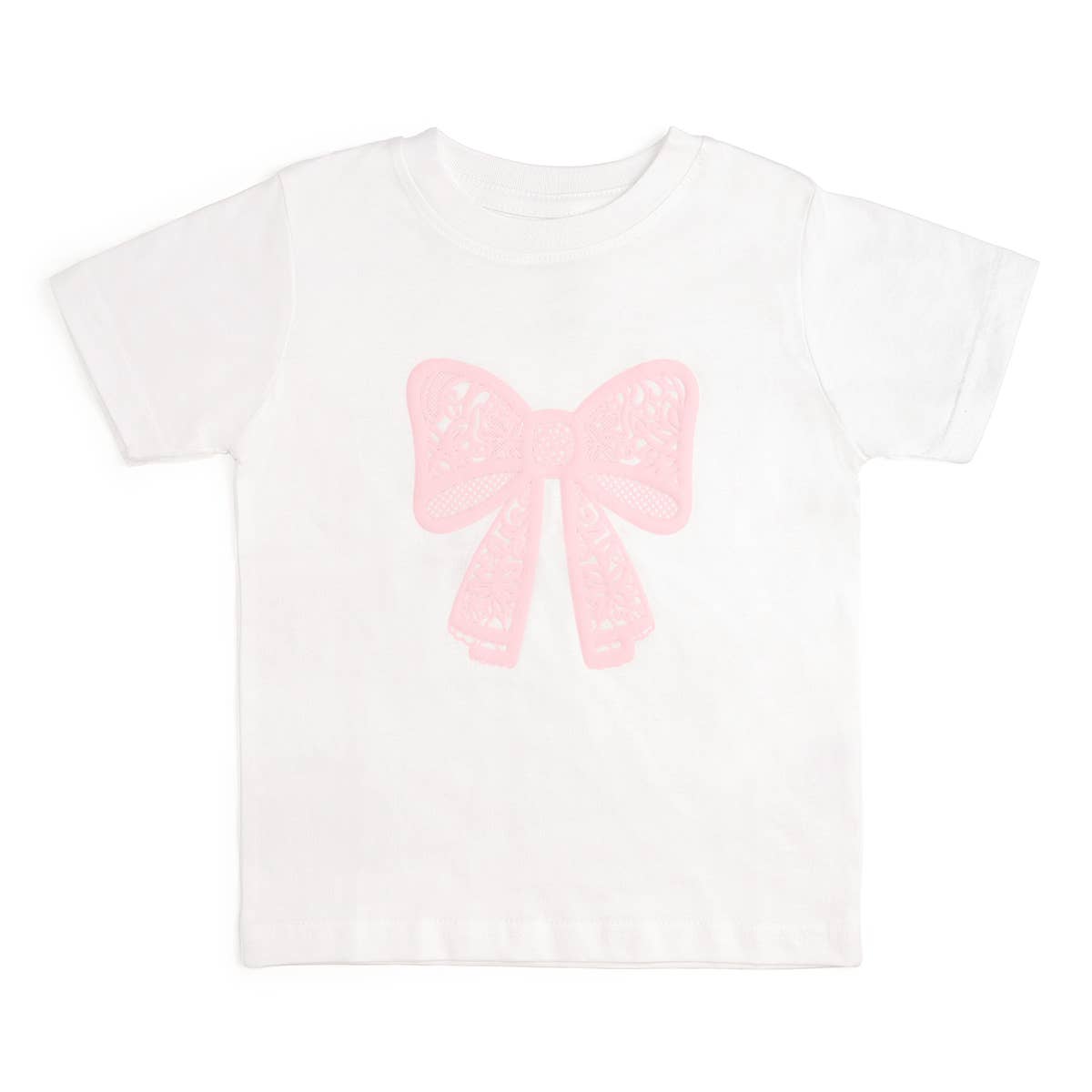 Lace Bow Puff Ink Short Sleeve T-Shirt