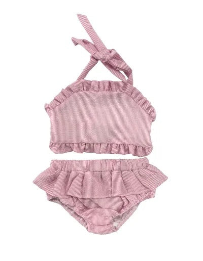 Pink Stripe Swimsuit 2pc
