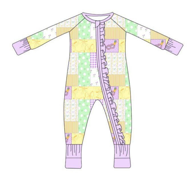 Mardi Gras Zip-up Pajama