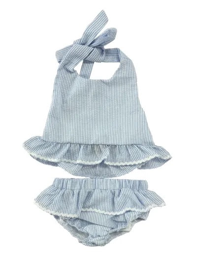 Blue Stripe Swimsuit 2pc
