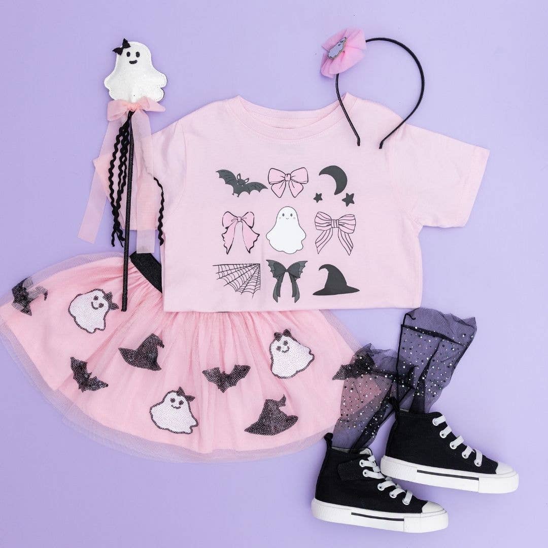 Spooky Coquette Halloween Short Sleeve T-Shirt Kids Clothing