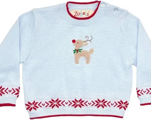 Blue reindeer sweater