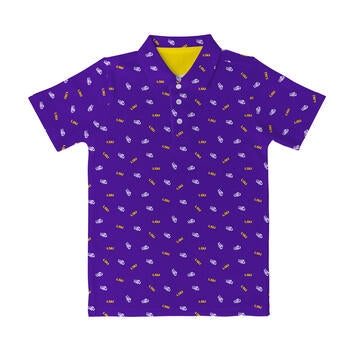 LSU Tigers Repeat Logo Purple Short Sleeve Polo
