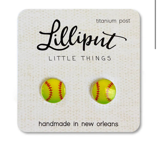 Softball earrings