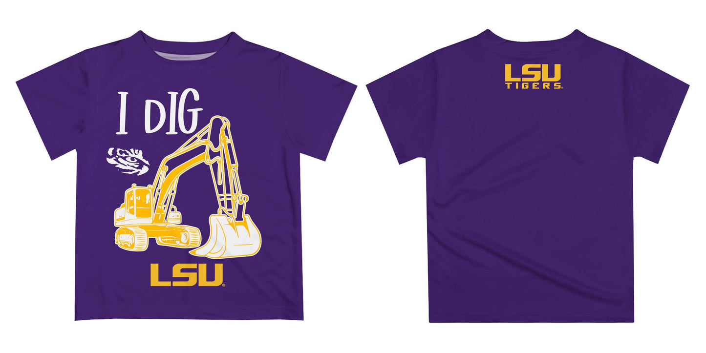 LSU Tigers Excavator Boys Purple T-Shirt