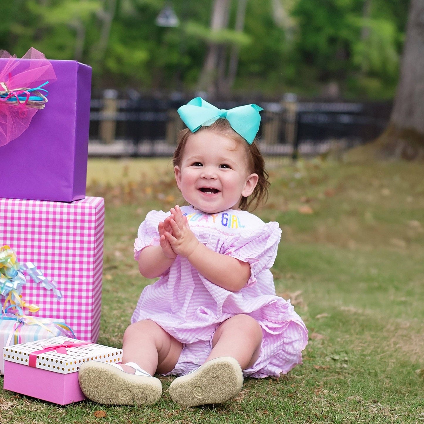 Smocked Birthday Girl Bubble