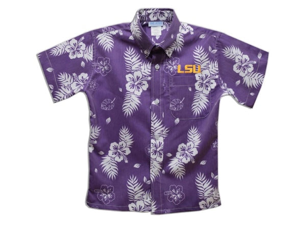 Lsu Hawaiian button down shirt