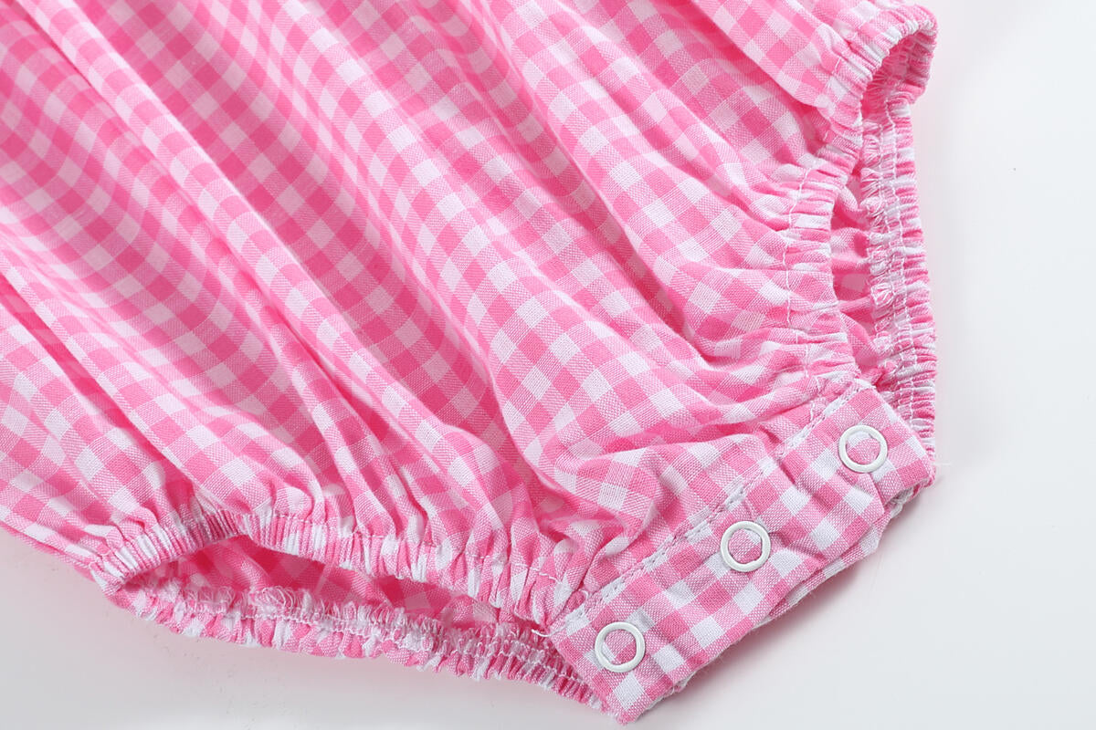 Pink gingham smocked crawfish bubble