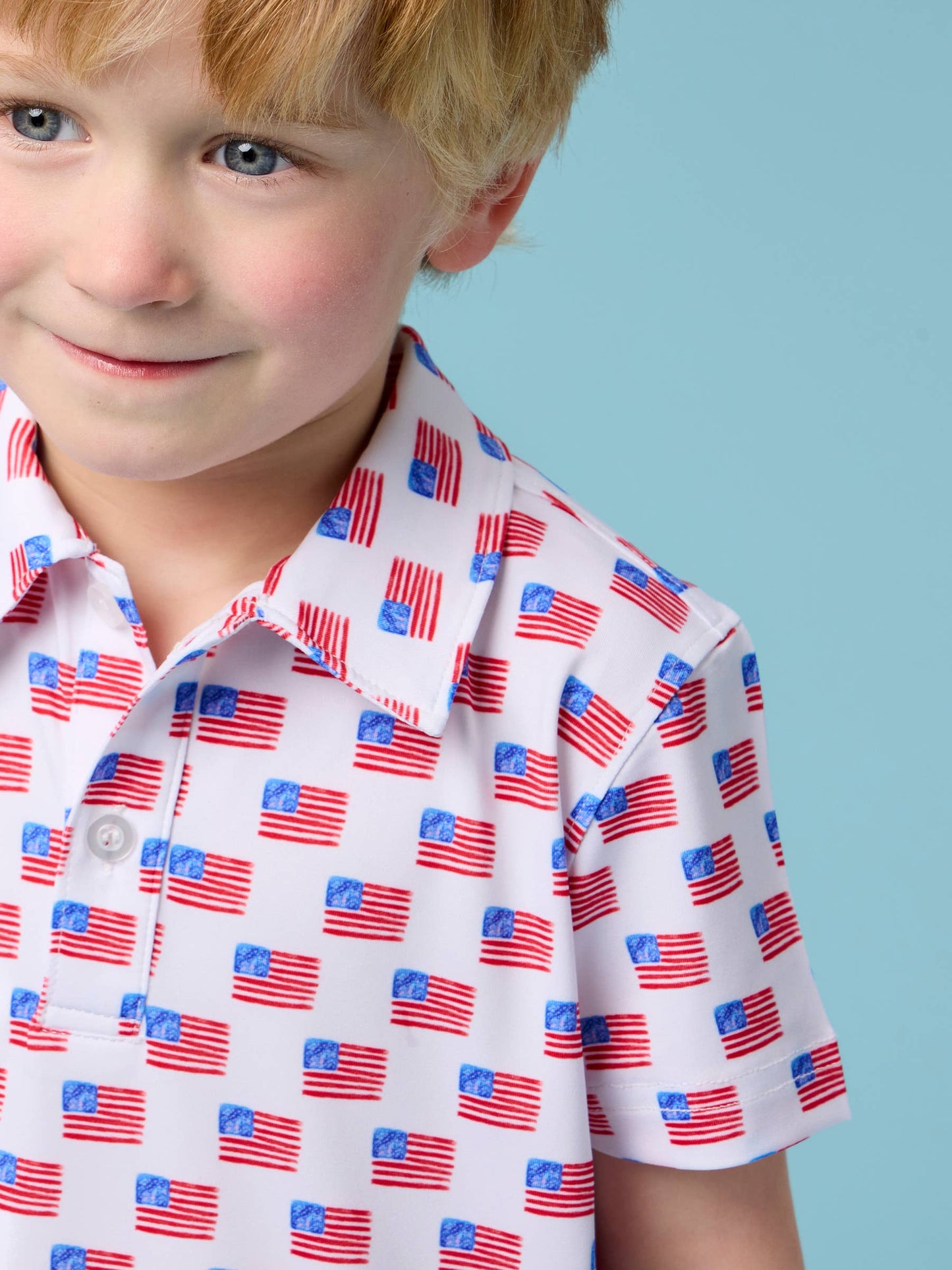 Freedom Flags Knit Short Sleeve Performance Polo
