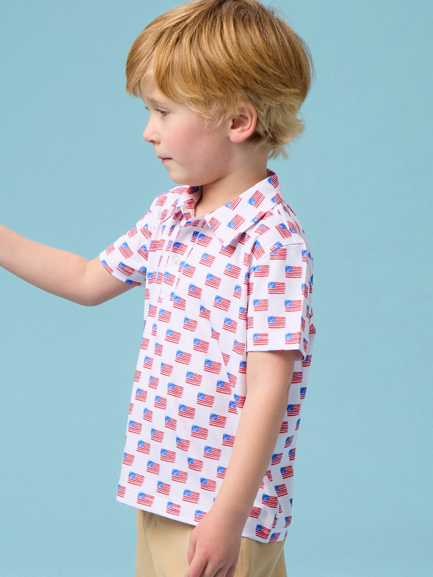 Freedom Flags Knit Short Sleeve Performance Polo