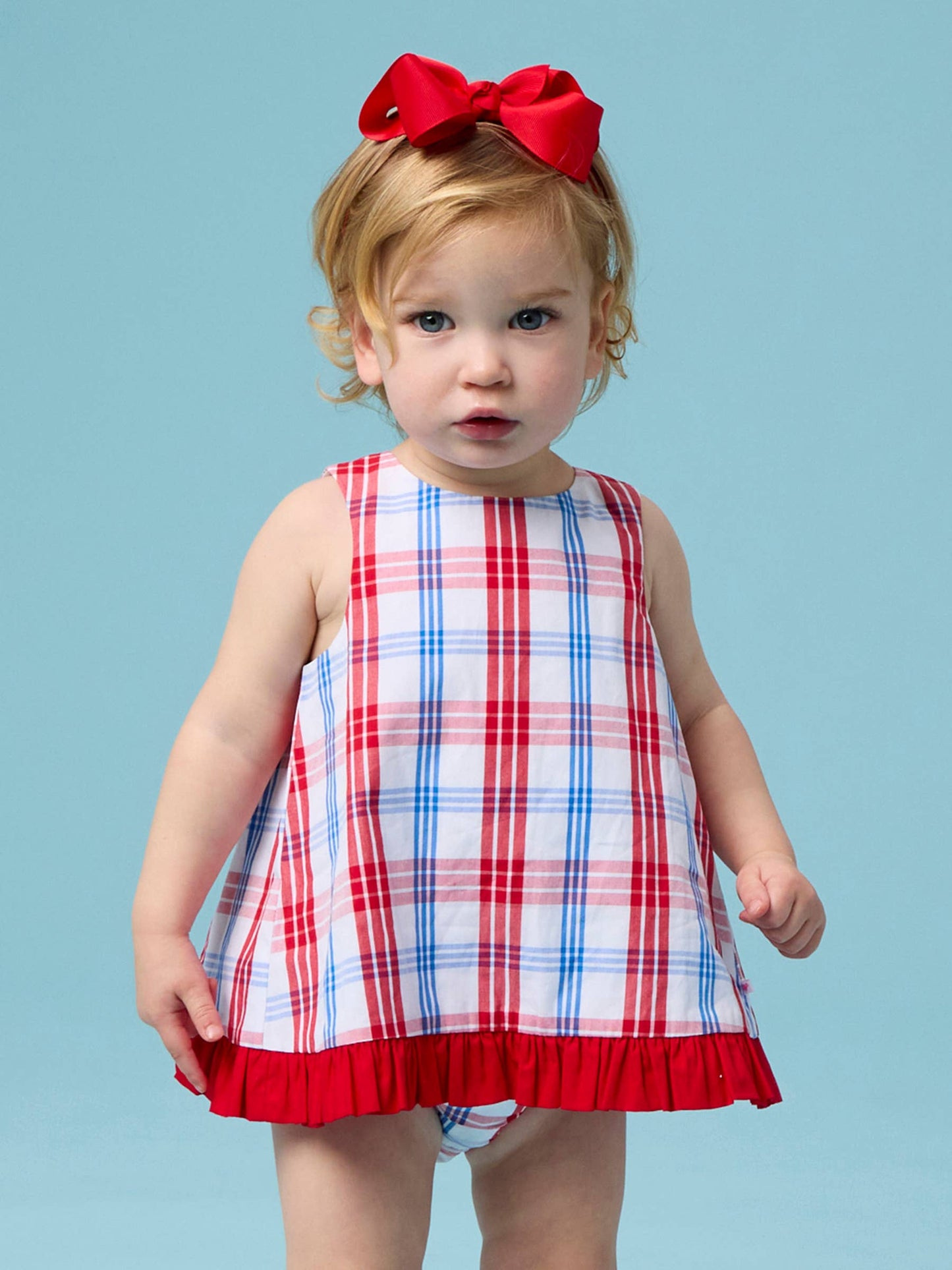 Lincoln Plaid Ruffle Swing Top & Bloomer Set