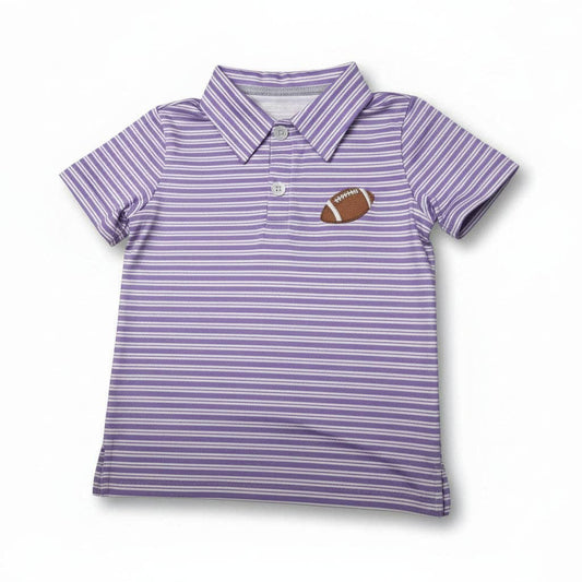 Gameday Polo Purple & White Stripes