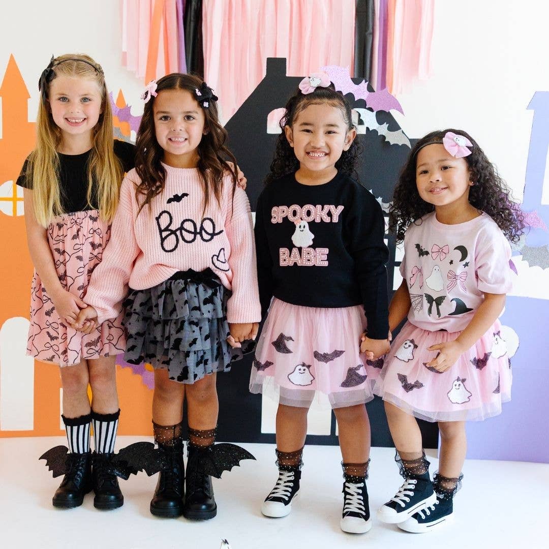 Spooky Coquette Halloween Short Sleeve T-Shirt Kids Clothing