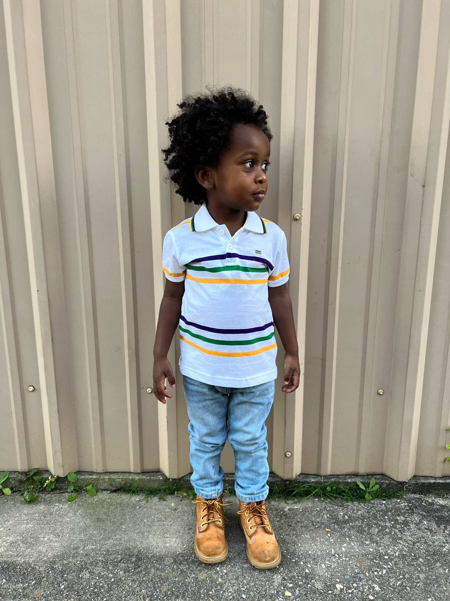 White Infinity Toddler Short Sleeve Polo