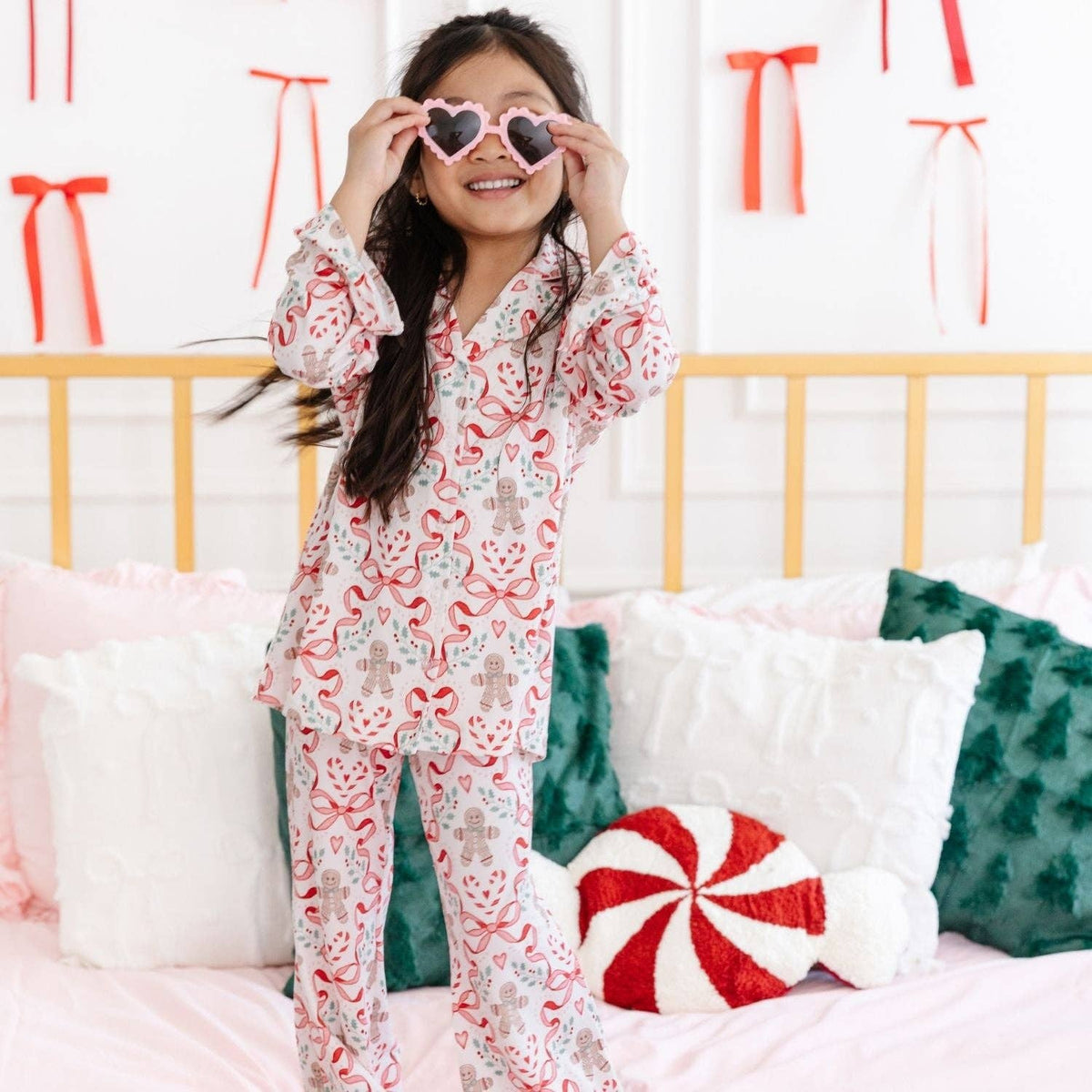 Gingerbread Trellis Christmas Lounge Set  - Mommy and Me