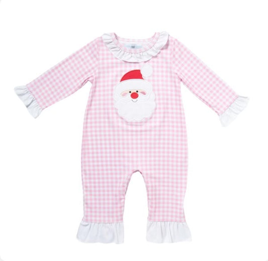 pink ruffle santa long bubble