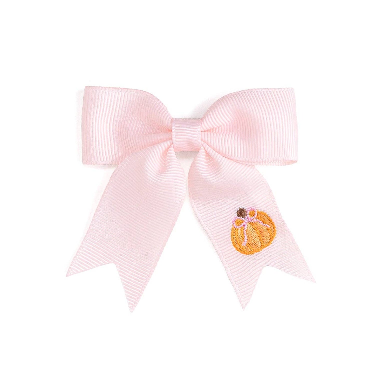 Pumpkin Embroidered Bow Clip - Hair Bows