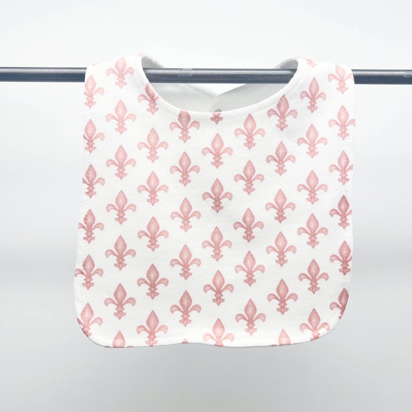 Pink Fleur De Lis Baby Bib