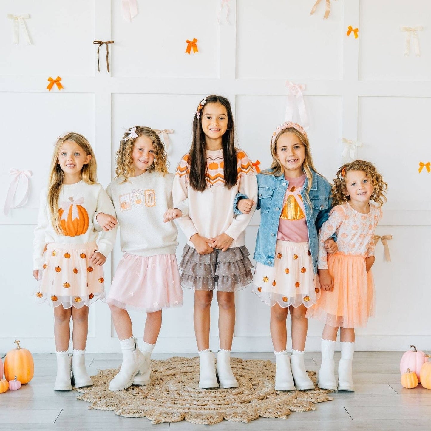 Pumpkin Embroidered Bow Clip - Hair Bows