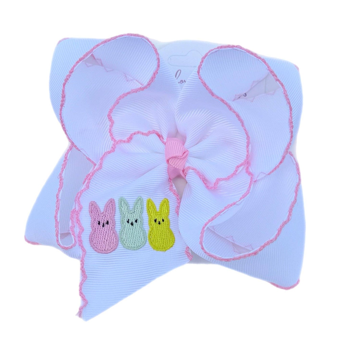 Peep Trio Embroidered Hair Bow