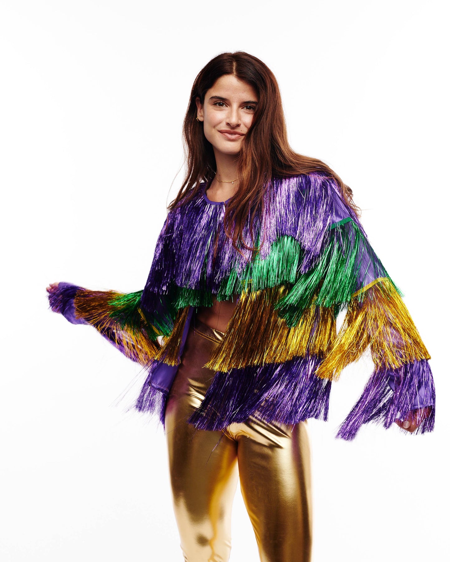 Mardi Gras Ladies Tinsel Jacket