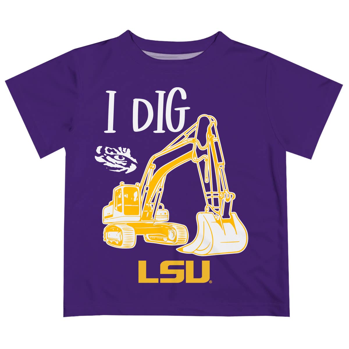 LSU Tigers Excavator Boys Purple T-Shirt